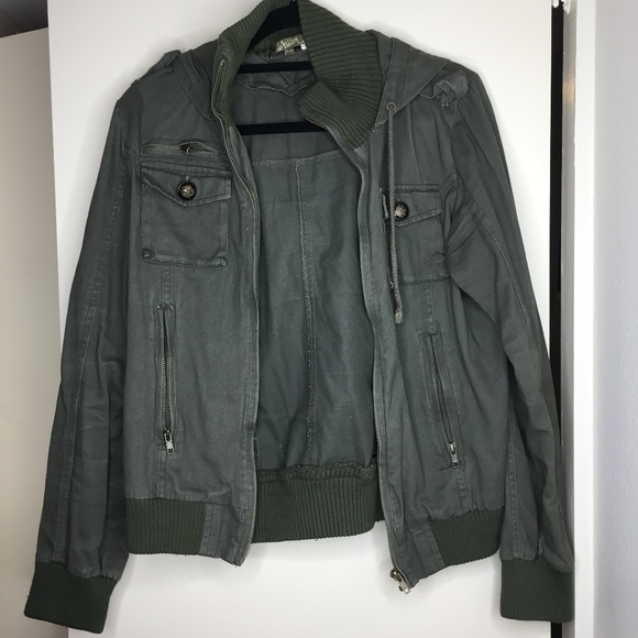 Ashley By 26 International Jackets & Blazers - Olive Green Vintage  -  XL Hooded Jacket